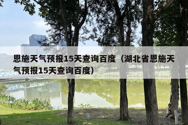 恩施天气预报15天查询百度（湖北省恩施天气预报15天查询百度）