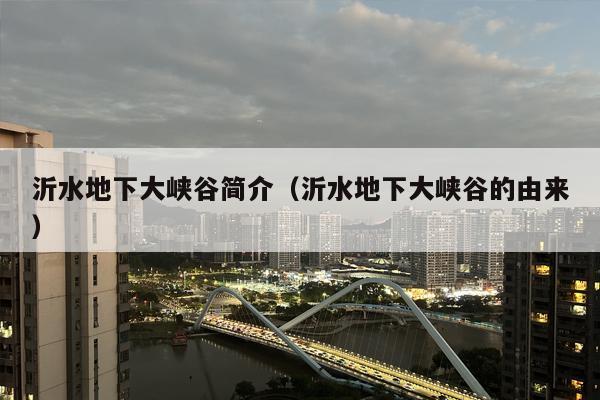 沂水地下大峡谷简介（沂水地下大峡谷的由来）