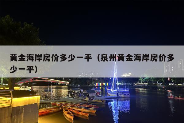 黄金海岸房价多少一平（泉州黄金海岸房价多少一平）